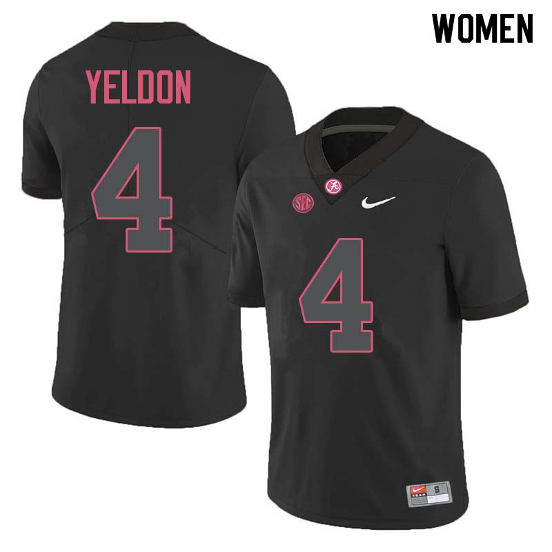 Alabama Crimson Tide Women's T.J. Yeldon #4 Black NCAA Nike Authentic Stitched College Football Jersey JE16O16UT